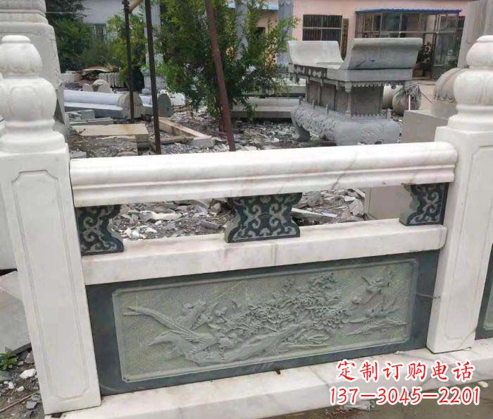 金华园林景观大理石桥栏板石雕 (2)