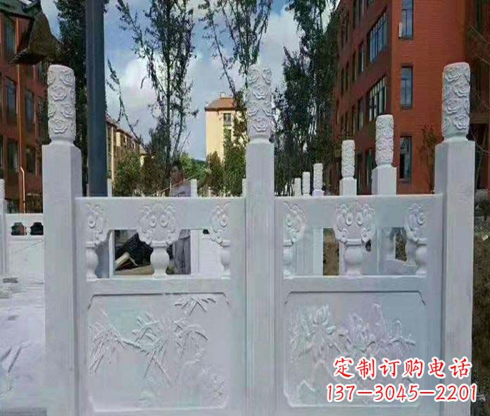 金华园林景观大理石桥栏板石雕_2