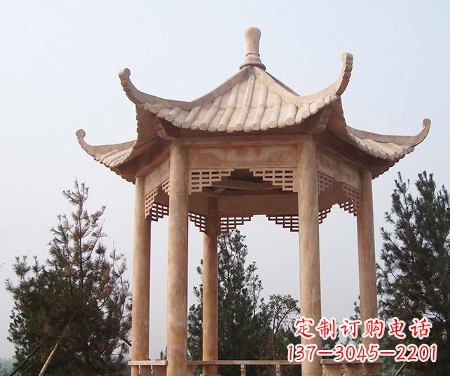 金华园林景观单层石雕凉亭 (3)