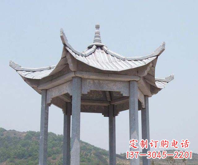 金华园林景观单层石雕凉亭 (2)