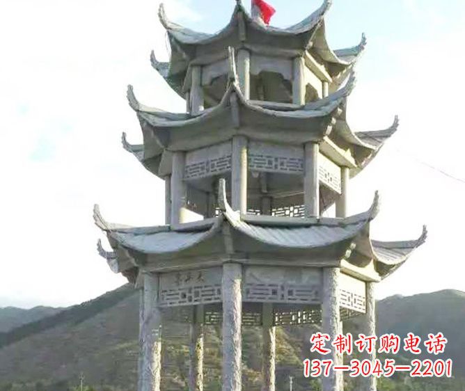 金华园林景观多层凉亭石雕 (3)