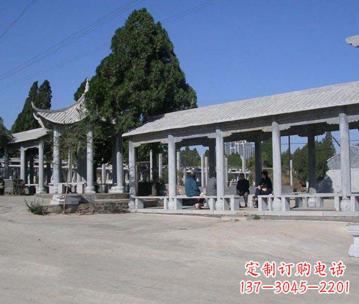 金华园林景观仿古石雕长廊凉亭 (2)