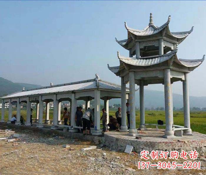 金华园林景观仿古石雕长廊凉亭