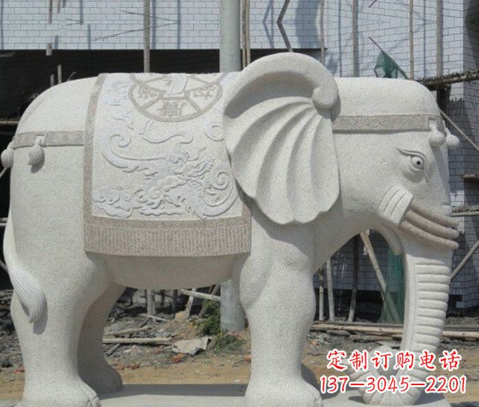 金华园林景观驮宝大象石雕 (2)