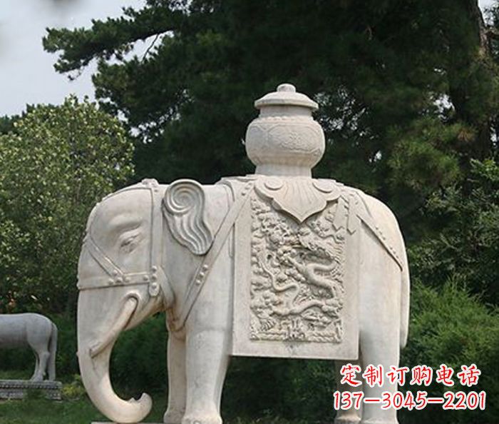 金华园林景观驮宝大象石雕