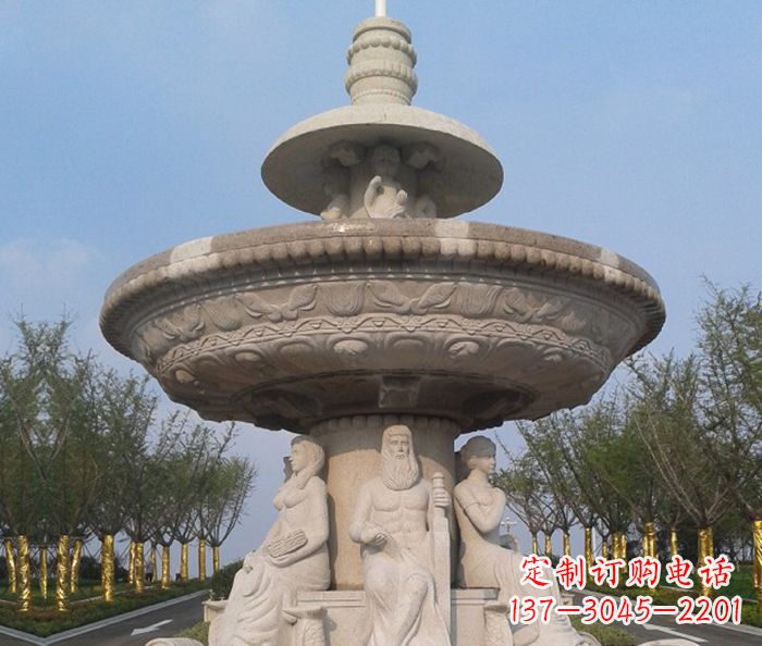 金华园林景观西方人物喷泉石雕 (2)