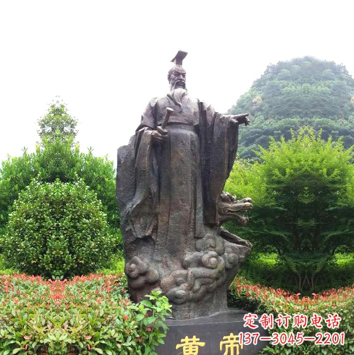 金华园林景区纯铜黄帝铸铜雕像