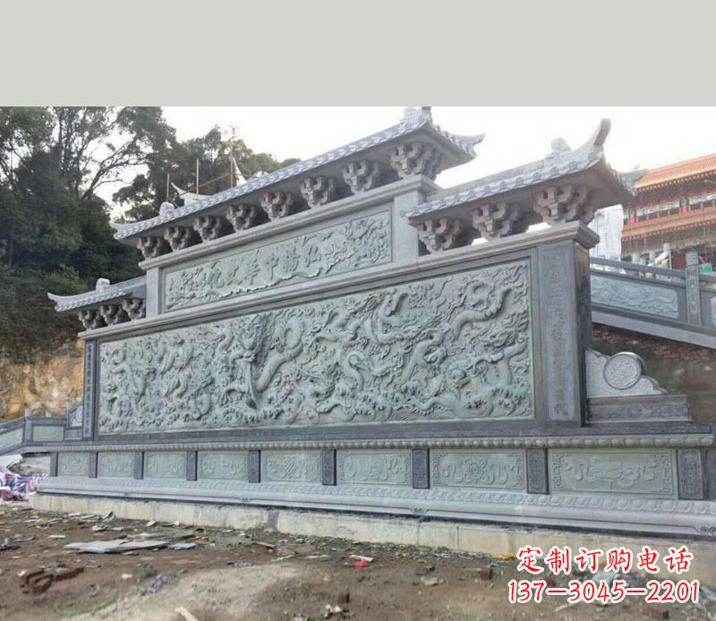 金华园林九龙壁景观石雕 (2)