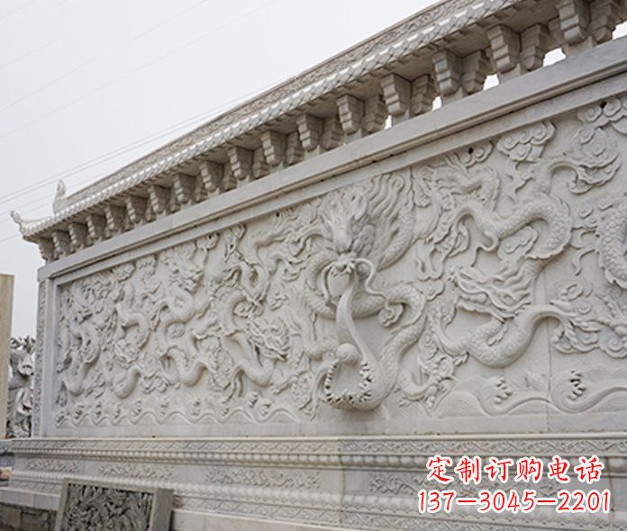 金华园林九龙壁石雕影壁 (5)