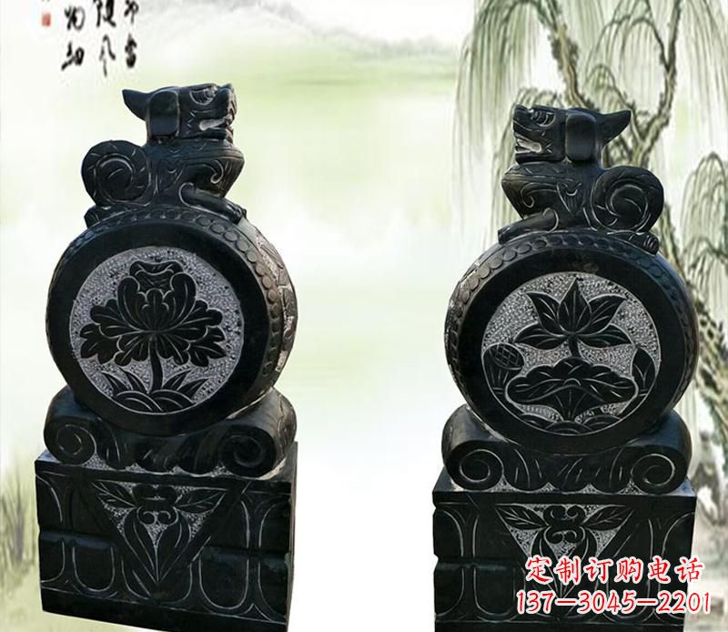 金华园林貔貅门墩石雕