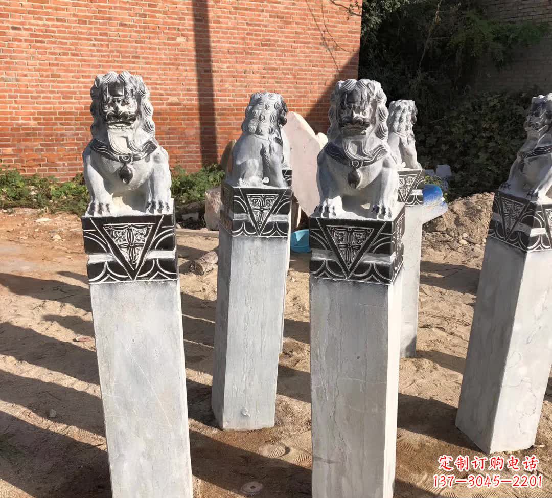 金华园林石雕狮子拴马桩