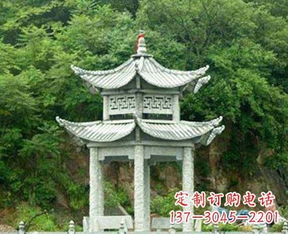 金华园林双层六角石凉亭景观石雕
