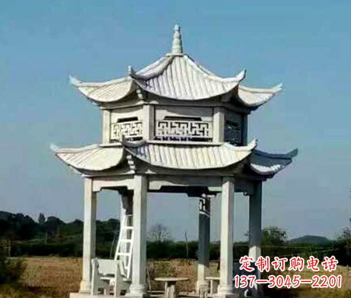 金华园林双层石雕凉亭 (2)