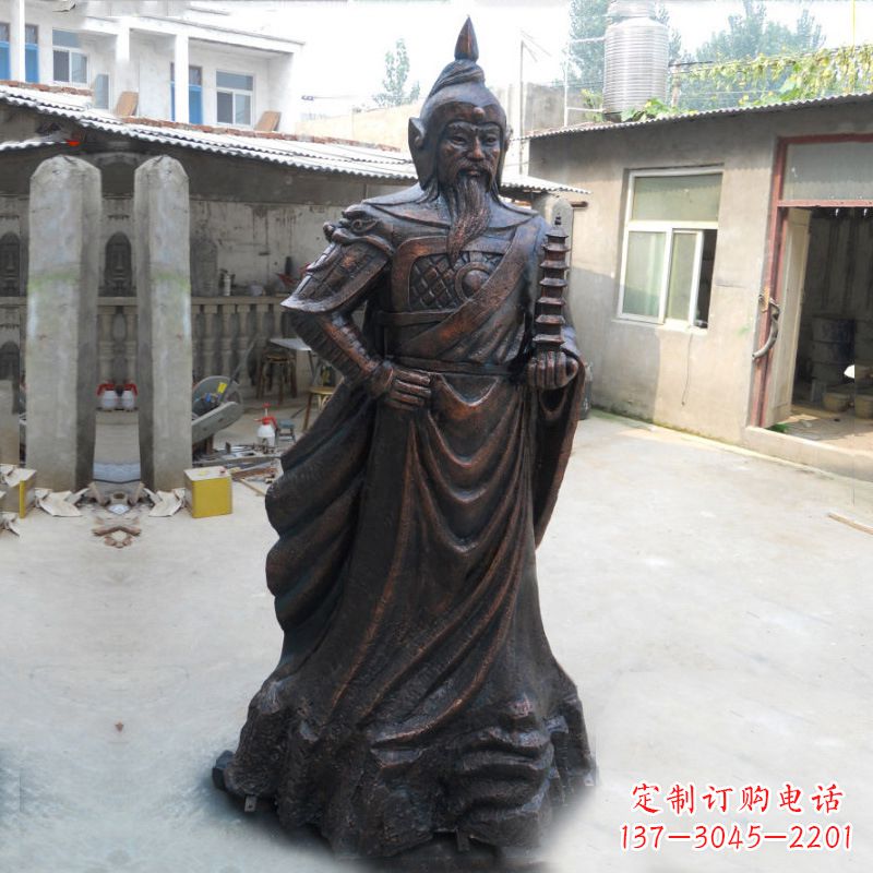 金华战神托塔天王李靖铸铜雕塑
