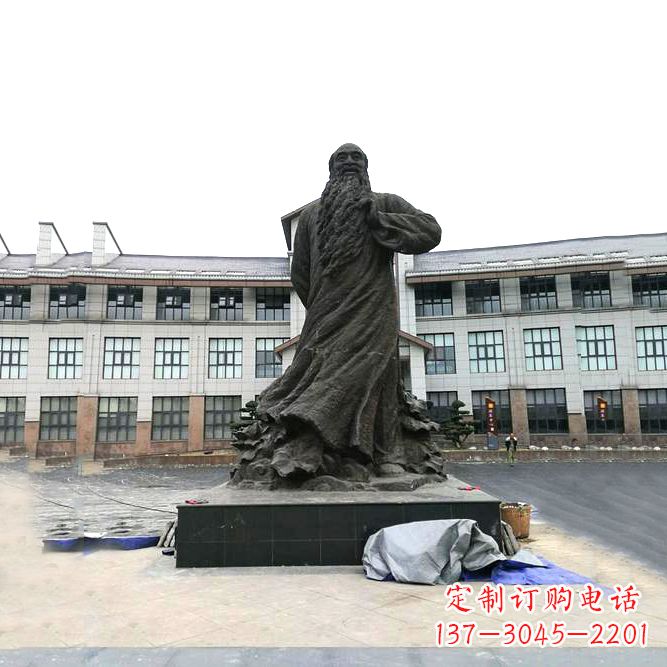 金华张大千铜雕塑像-景区广场名人雕塑