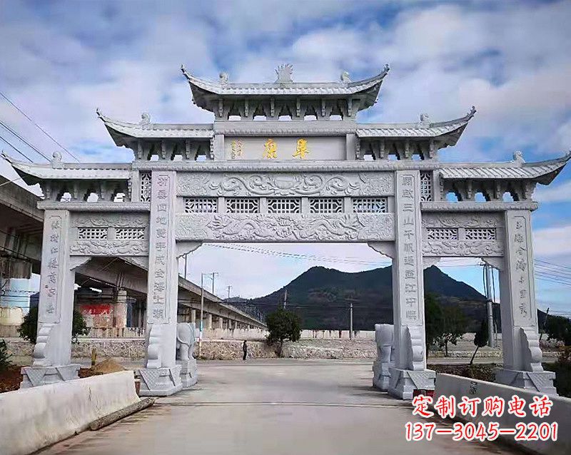 金华张掖石雕牌坊雕刻
