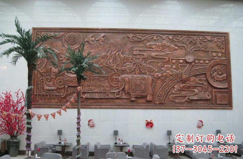 金华招财进宝大象铜浮雕