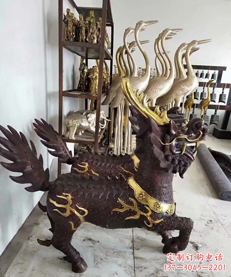 金华招财纳福麒麟铜雕