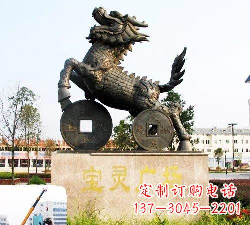 金华招财麒麟铜雕