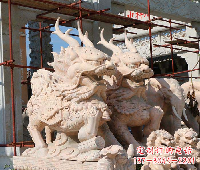 金华招财瑞兽麒麟石雕