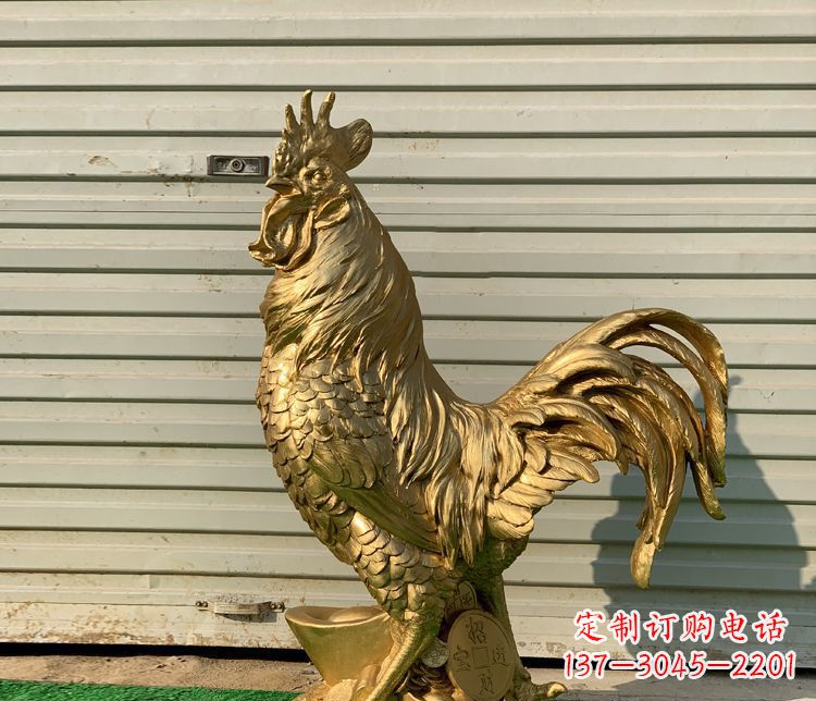 金华招财元宝公鸡铜雕