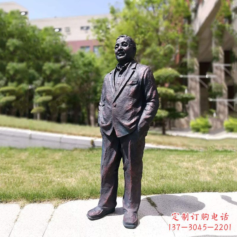 金华中国当代著名数学家铸铜华罗庚雕塑
