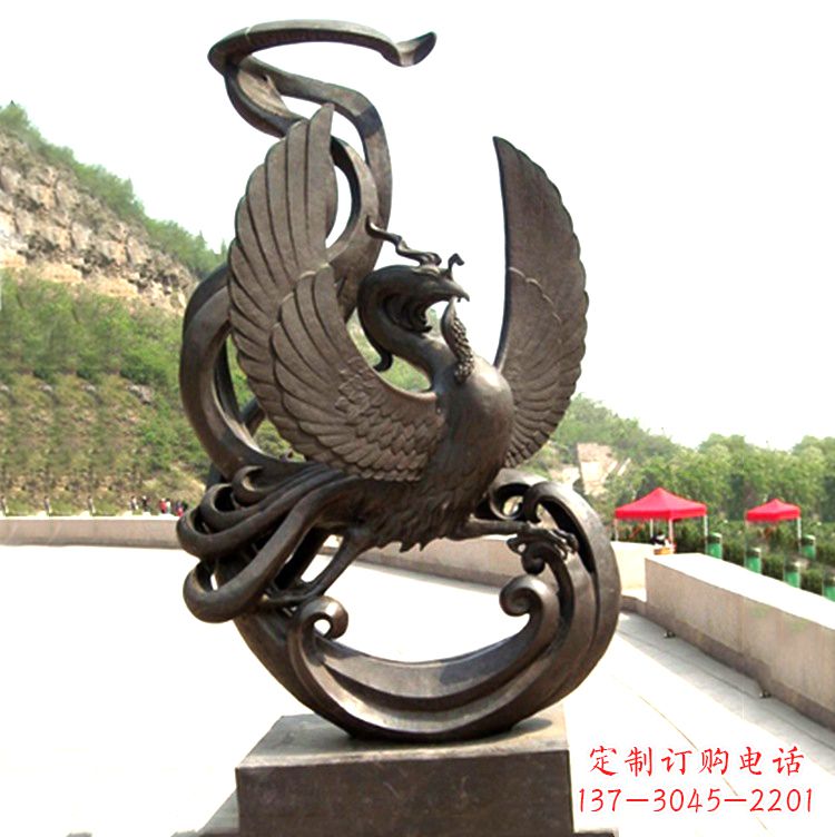 金华中国古代神话中的创世神朱雀景观铜雕