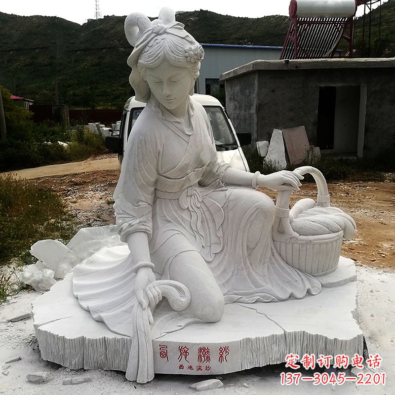 金华中国古代四大美女之西施汉白玉石雕塑