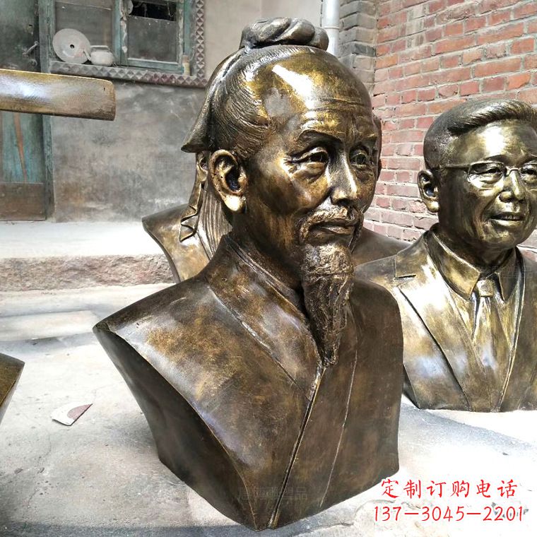 金华中国古代著名数学家祖冲之铸铜胸像雕塑