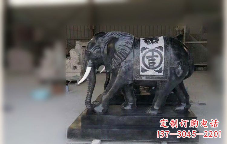 金华中国黑石材大象雕塑
