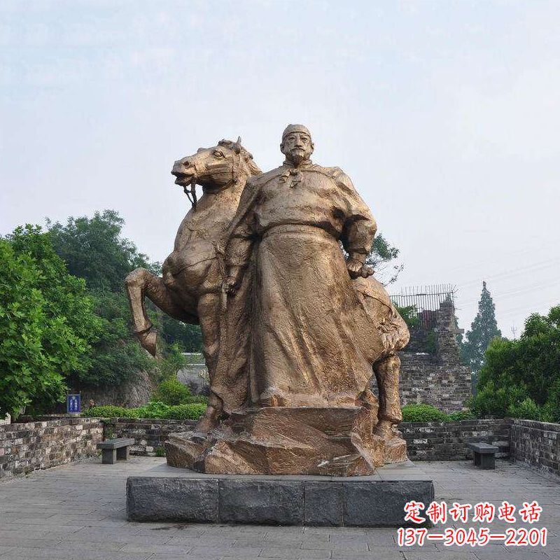 金华中国历史名人明太祖朱元璋铜雕像