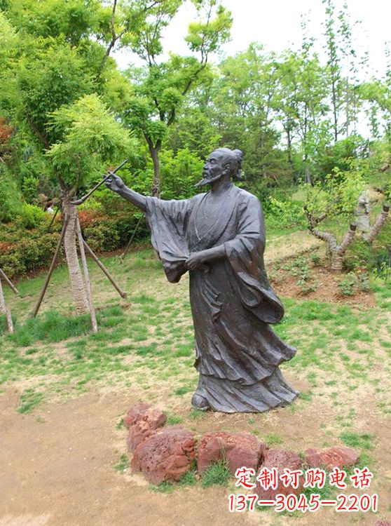 金华中国历史名人唐代著名绘画大师吴道子铜雕塑