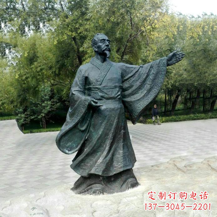 金华中国历史名人战国时期儒家学派的代表人物荀子铜雕像
