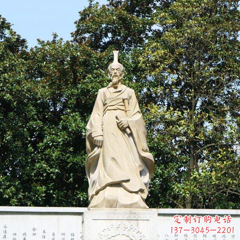 金华中国名人战国时期楚国诗人屈原砂岩石雕像