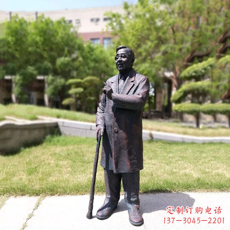金华中国名人著名数学家华罗庚铜雕像