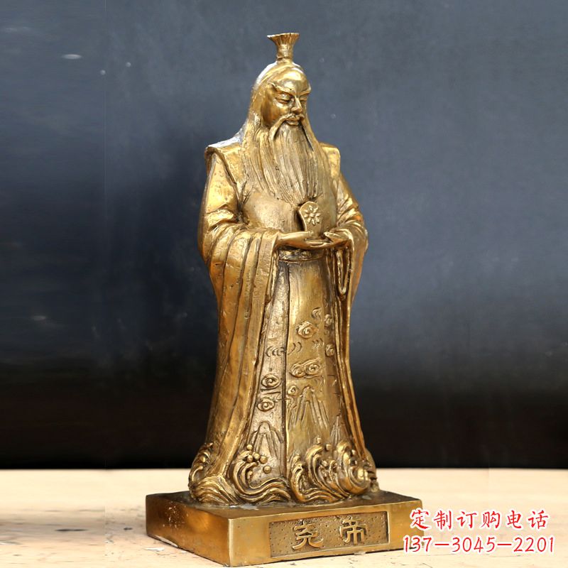 金华中国上古时期部落联盟首领尧帝铸铜雕像