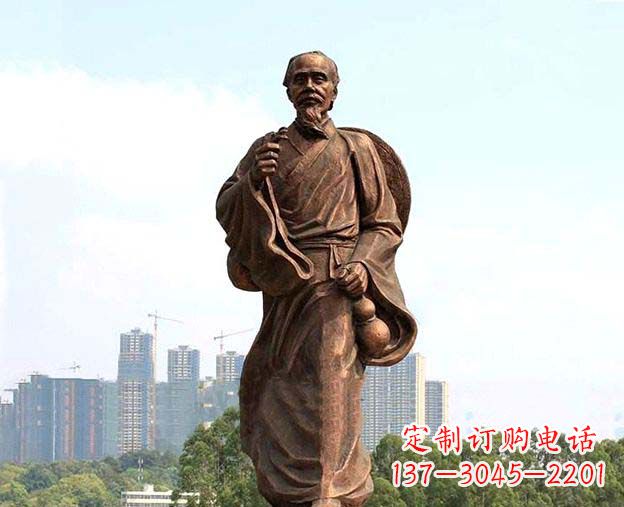 金华中华古代名医华佗铜雕像