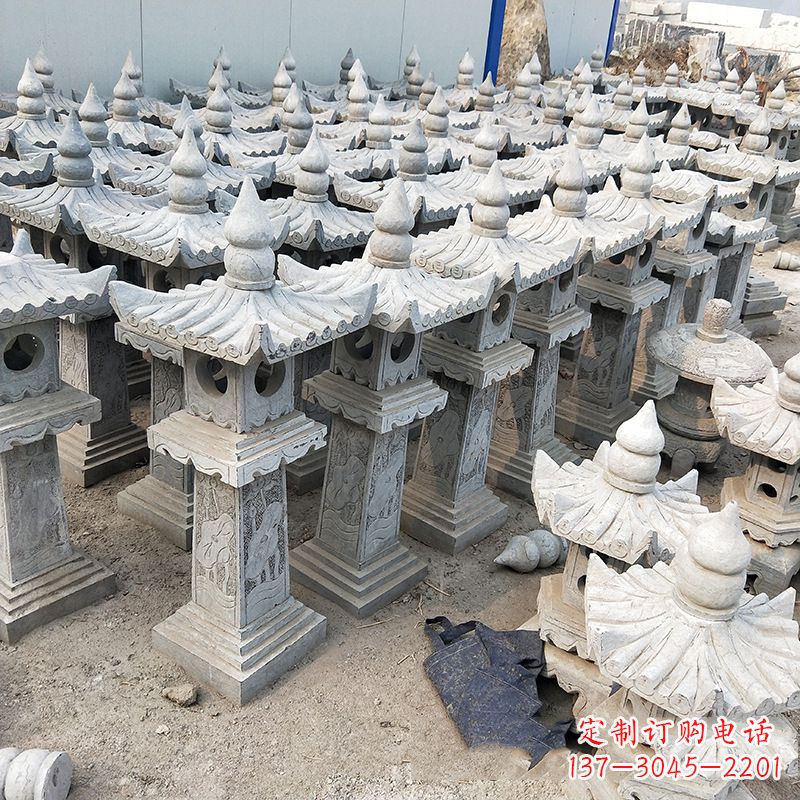 金华中式青石灯笼雕塑