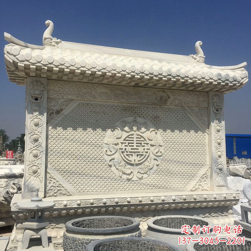 金华中式庭院影壁石雕-中国古建大门萧墙