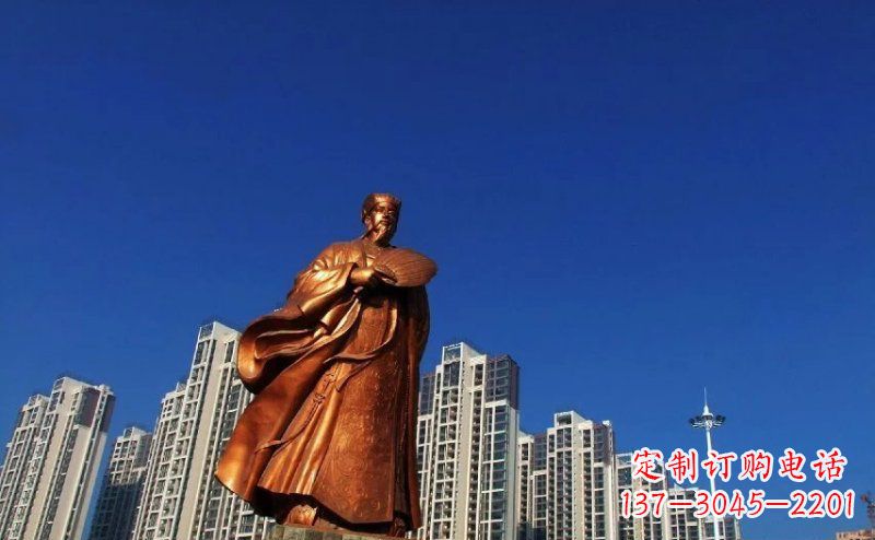 金华诸葛亮古代名人铜雕 (2)