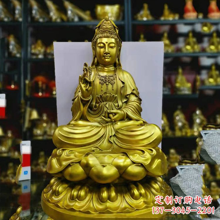 金华铸铜观音菩萨佛像雕塑