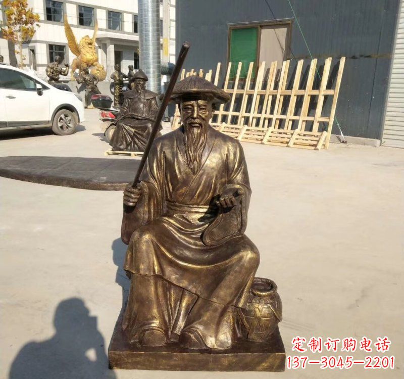 金华铸铜姜太公钓鱼