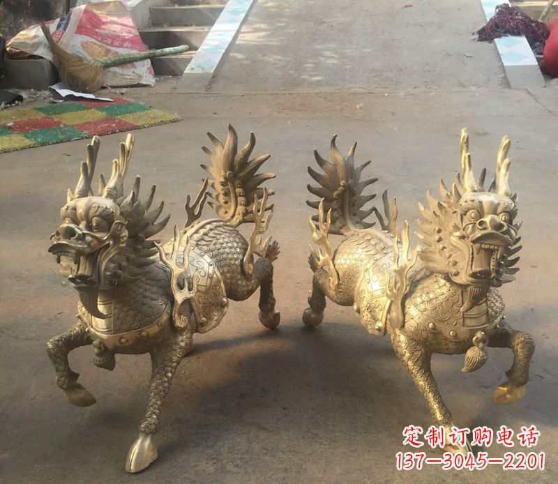 金华铸铜麒麟雕塑 (2)