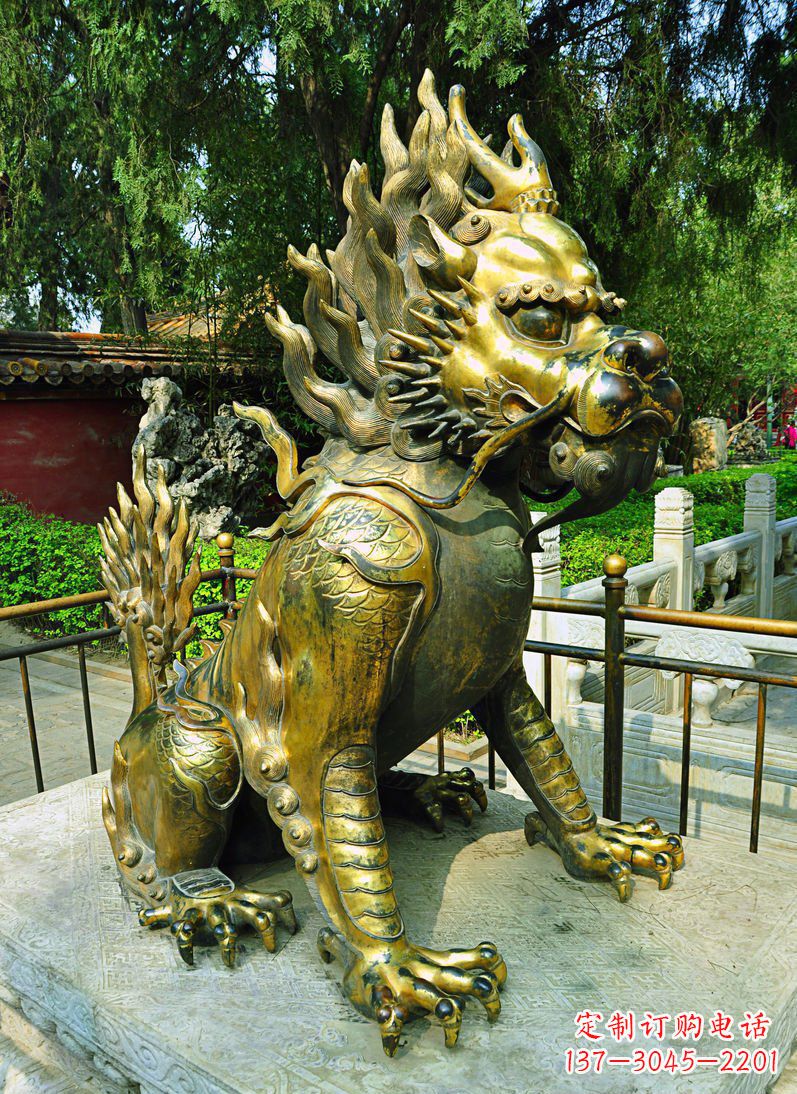 金华铸铜麒麟神兽铜雕