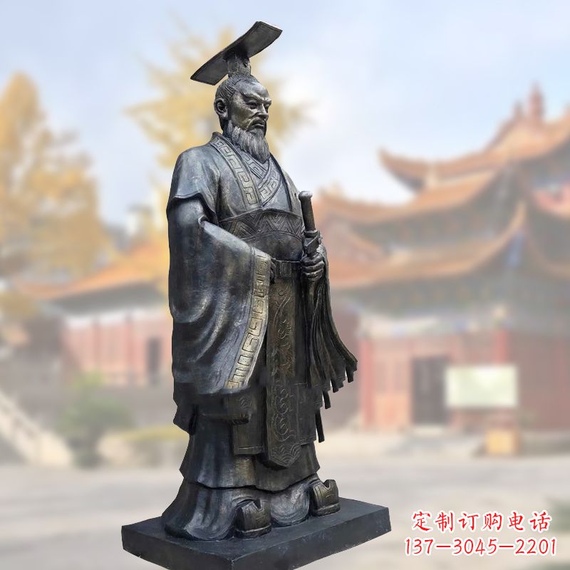 金华铸铜秦始皇铜雕塑像