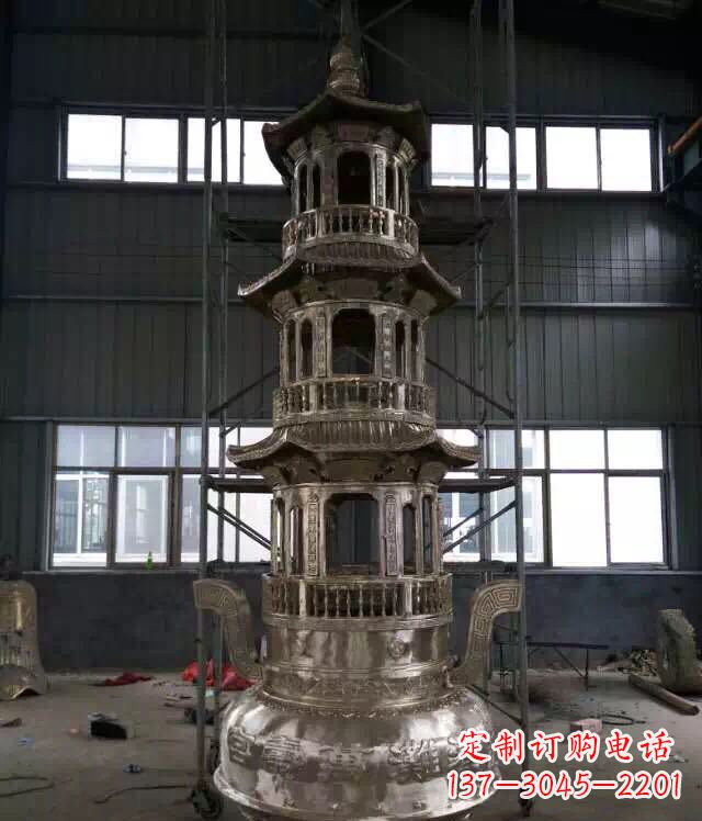 金华铸铜三层香炉铜雕