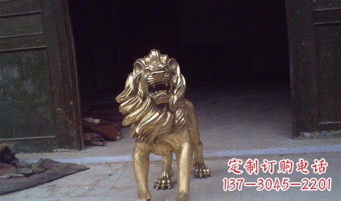 金华铸铜狮子西洋狮子铜雕