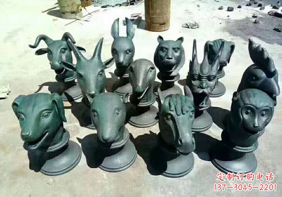 金华铸铜十二生肖动物雕塑