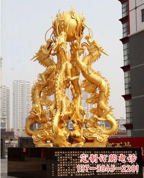 金华铸铜四龙戏珠雕塑