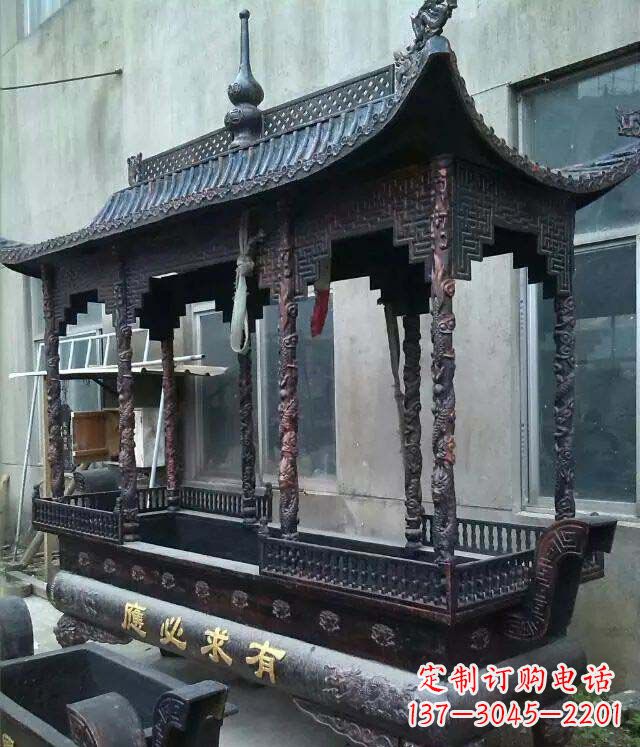 金华铸铜寺庙香炉铜雕 (2)